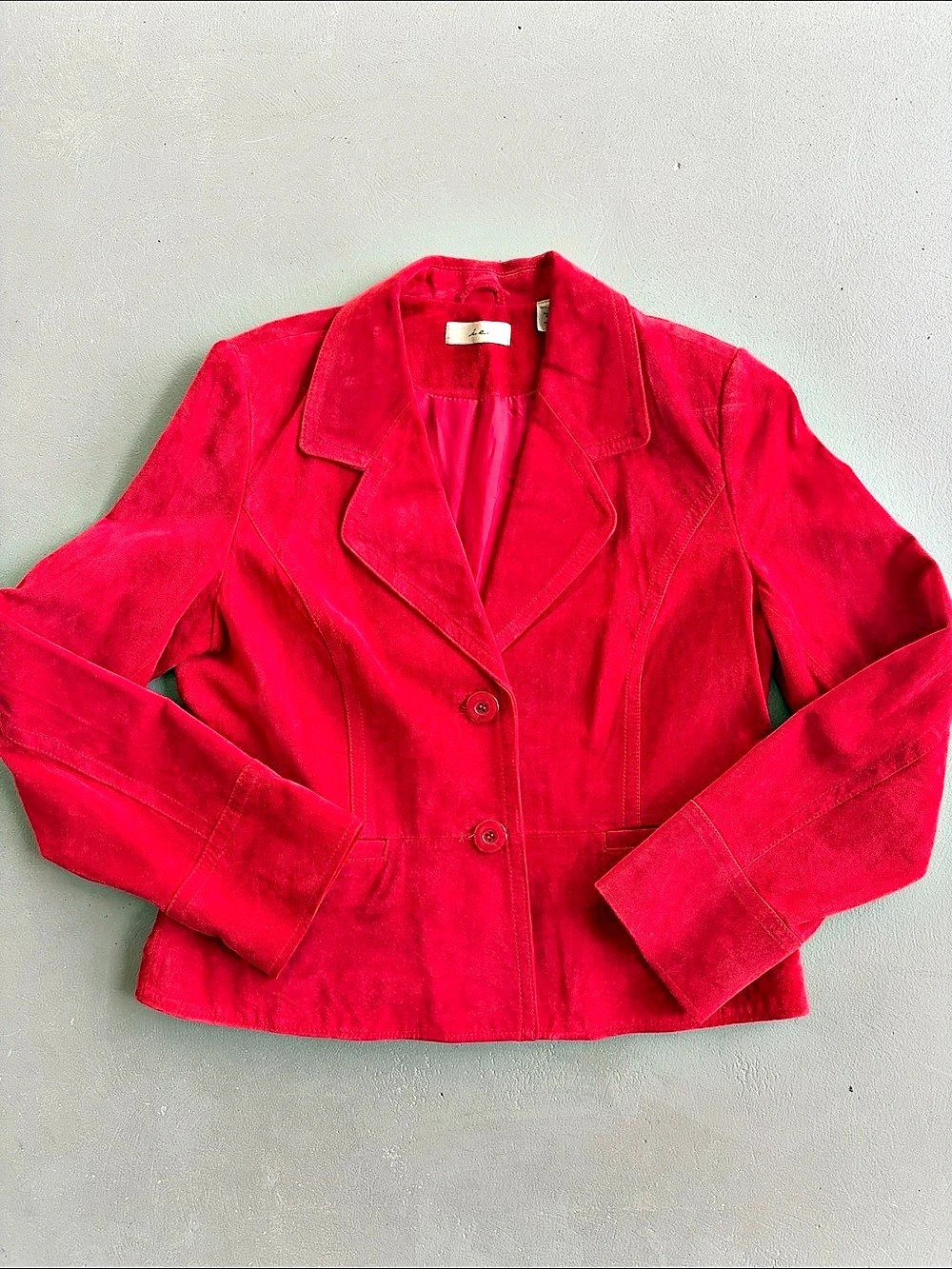 I.e. Red Leather Suede Jacket Size Large